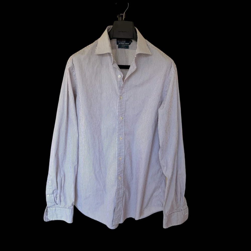 Polo Ralph Lauren Regent Custom Fit Shirt 16.5 36/37 Red White Stripe L/S